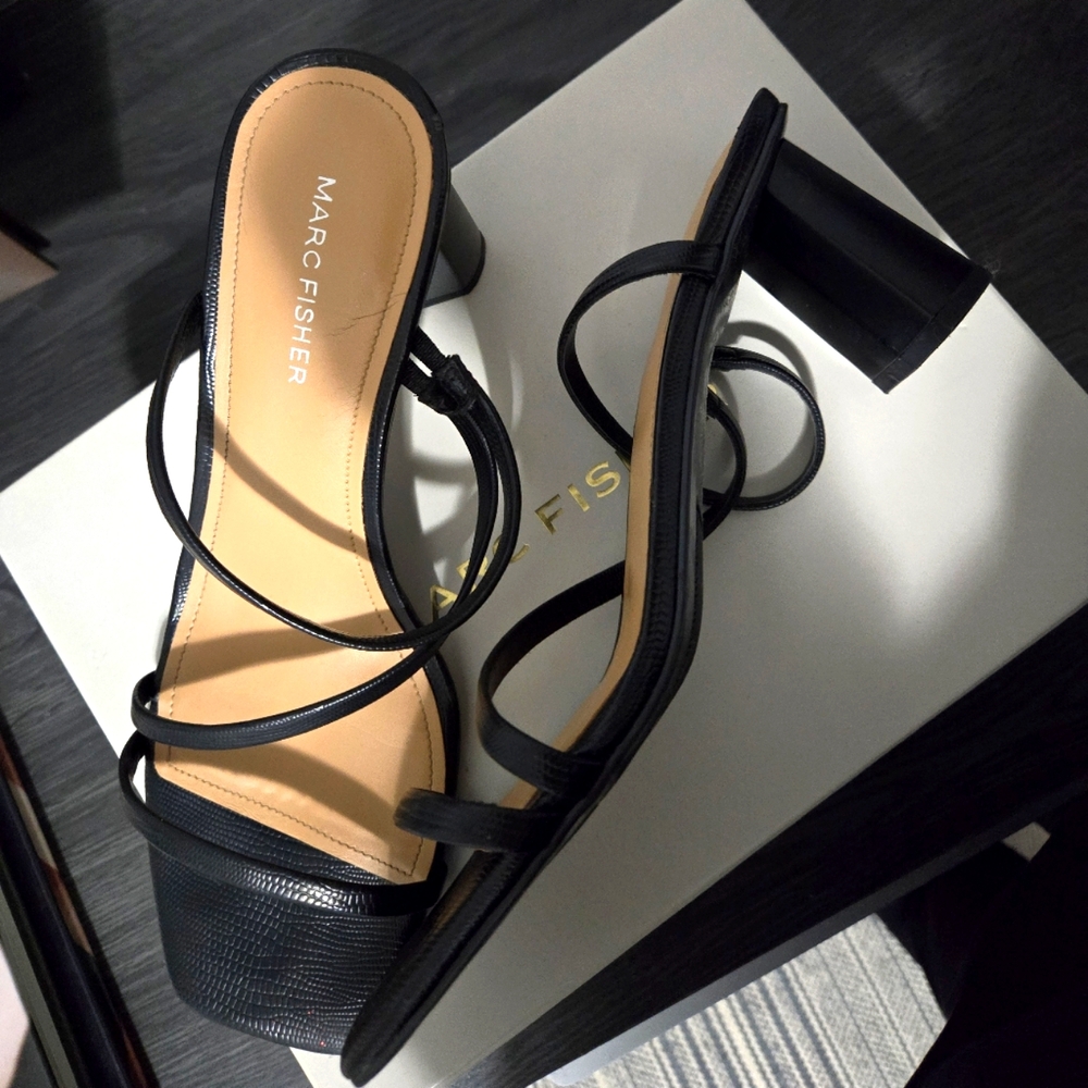 Marc Fisher Black Strappy Heels